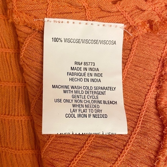 O’Neill NWT Dallas Dress Peach Orange Smocked Beachy Sleeveless Size Large - Picture 9 of 10